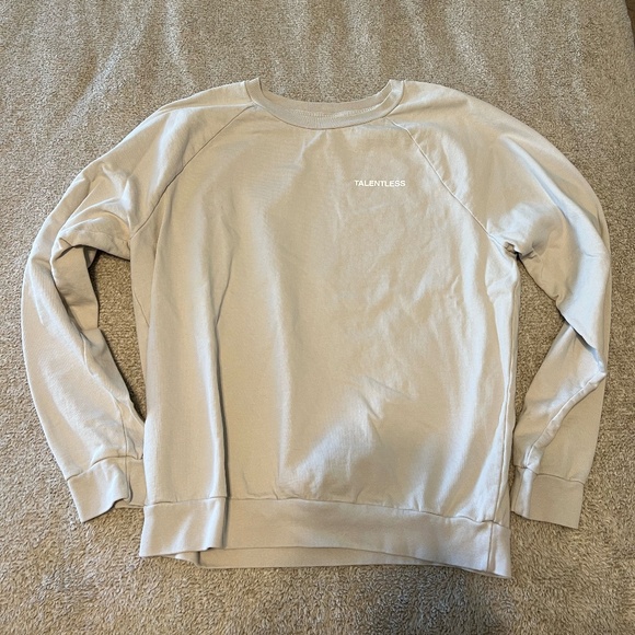 TALENTLESS Tops - TALENTLESS Light Beige Essentials Crew Neck Sweatshirt